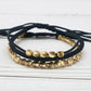 Conjunto Budista Contas Douradas - 3 Pulseiras