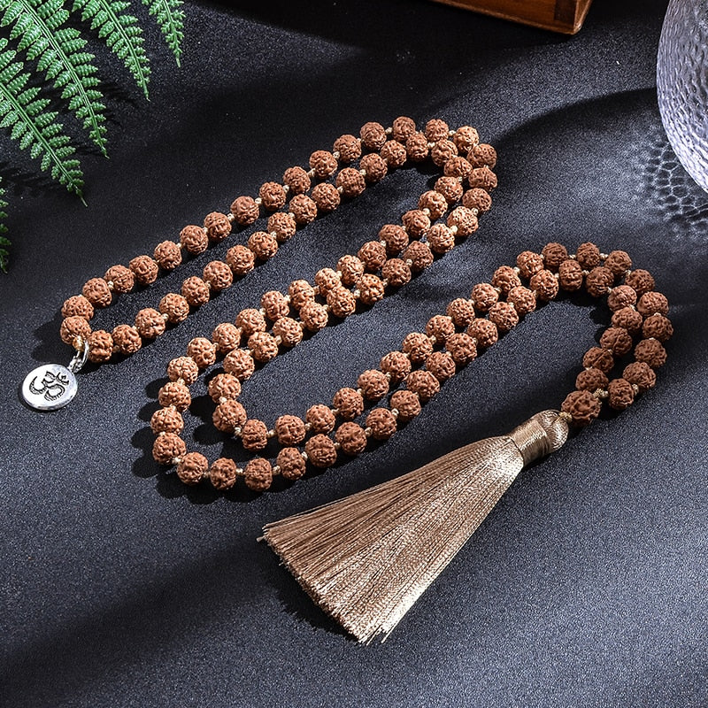 Japamala 108 Contas + Pulseira de Brinde - Semente de Rudraksha